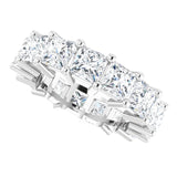10K Gold Square Lab-Grown Diamond Shared-Prong Eternity Band – 4x4 mm Stones - White Gold - view 5