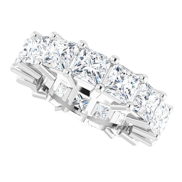10K Gold Square Lab-Grown Diamond Shared-Prong Eternity Band – 4x4 mm Stones - White Gold - view 5