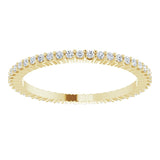 10K Gold Round Lab-Grown Diamond Shared-Prong Eternity Band – 1 mm Stones - Yellow Gold - view 3