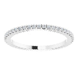10K Gold Round Lab-Grown Diamond Shared-Prong Eternity Band – 1 mm Stones - White Gold - view 3