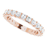 14K Gold Asscher Lab-Grown Diamond Shared-Prong Eternity Band – 2x2 mm Stones - Rose Gold - view 5