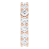 10K Gold Round Lab-Grown Diamond Shared-Prong Eternity Band – 3.5 mm Stones - Rose Gold - view 4