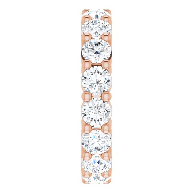 10K Gold Round Lab-Grown Diamond Shared-Prong Eternity Band – 3.5 mm Stones - Rose Gold - view 4