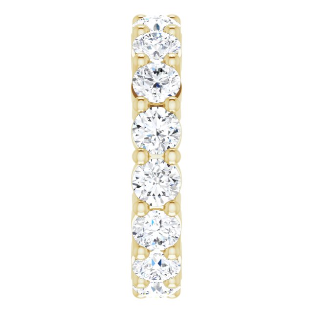 10K Gold Round Lab-Grown Diamond Shared-Prong Eternity Band – 3.5 mm Stones - Yellow Gold - view 4