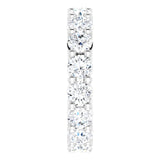 10K Gold Round Lab-Grown Diamond Shared-Prong Eternity Band – 3.5 mm Stones - White Gold - view 4