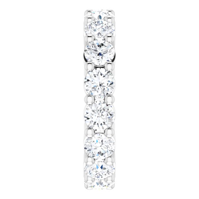 10K Gold Round Lab-Grown Diamond Shared-Prong Eternity Band – 3.5 mm Stones - White Gold - view 4