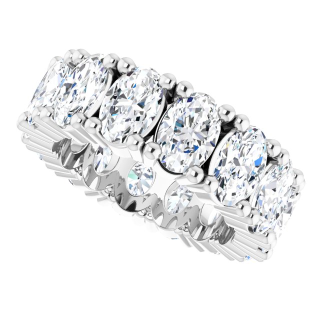 10K Gold Oval Lab-Grown Diamond Shared-Prong Eternity Band – 6x4 mm Stones - White Gold - view 5