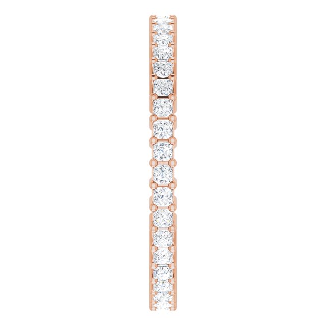 10K Gold Square Natural Diamond Shared-Prong Eternity Band – 1.25x1.25 mm Stones - Rose Gold - view 4