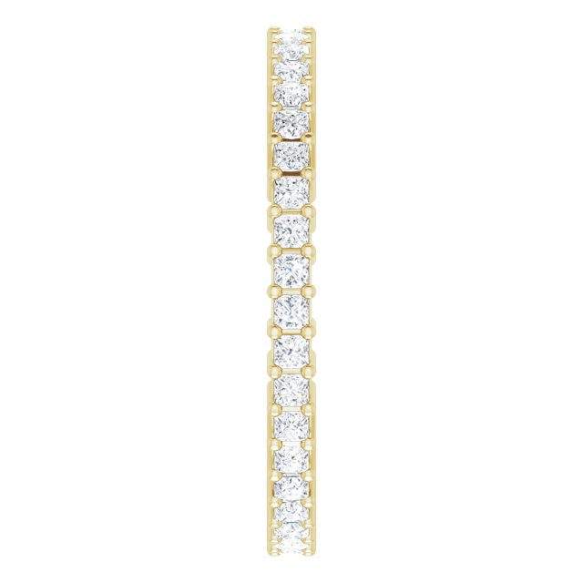 10K Gold Square Lab-Grown Diamond Shared-Prong Eternity Band – 1.25x1.25 mm Stones - Yellow Gold - view 4