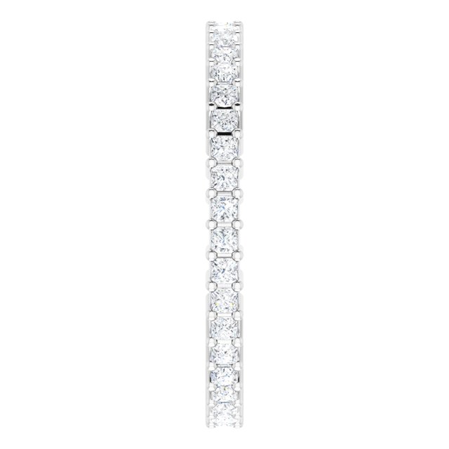 10K Gold Square Lab-Grown Diamond Shared-Prong Eternity Band – 1.25x1.25 mm Stones - White Gold - view 4