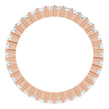10K Gold Square Natural Diamond Shared-Prong Eternity Band – 1.5x1.5 mm Stones - Rose Gold - view 2