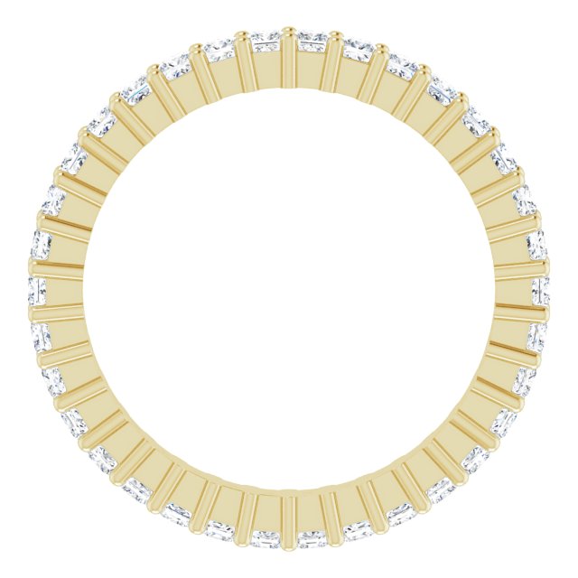 10K Gold Square Natural Diamond Shared-Prong Eternity Band – 1.5x1.5 mm Stones - Yellow Gold - view 2