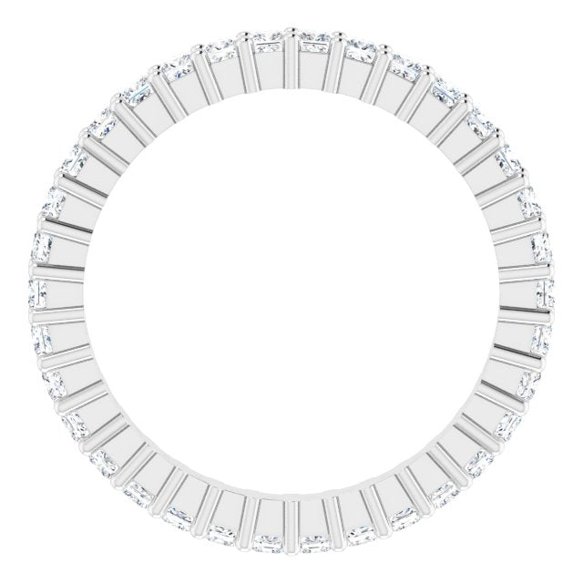 10K Gold Square Natural Diamond Shared-Prong Eternity Band – 1.5x1.5 mm Stones - White Gold - view 2