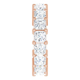 10K Gold Square Lab-Grown Diamond Shared-Prong Eternity Band – 3.5x3.5 mm Stones - Rose Gold - view 4