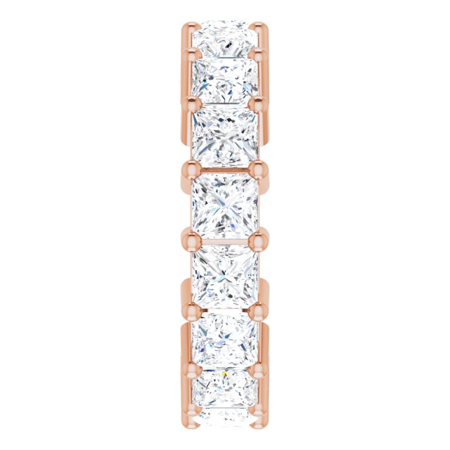 10K Gold Square Lab-Grown Diamond Shared-Prong Eternity Band – 3.5x3.5 mm Stones - Rose Gold - view 4