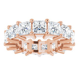 10K Gold Square Lab-Grown Diamond Shared-Prong Eternity Band – 4x4 mm Stones - Rose Gold - view 3