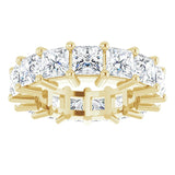 10K Gold Square Lab-Grown Diamond Shared-Prong Eternity Band – 4x4 mm Stones - Yellow Gold - view 3