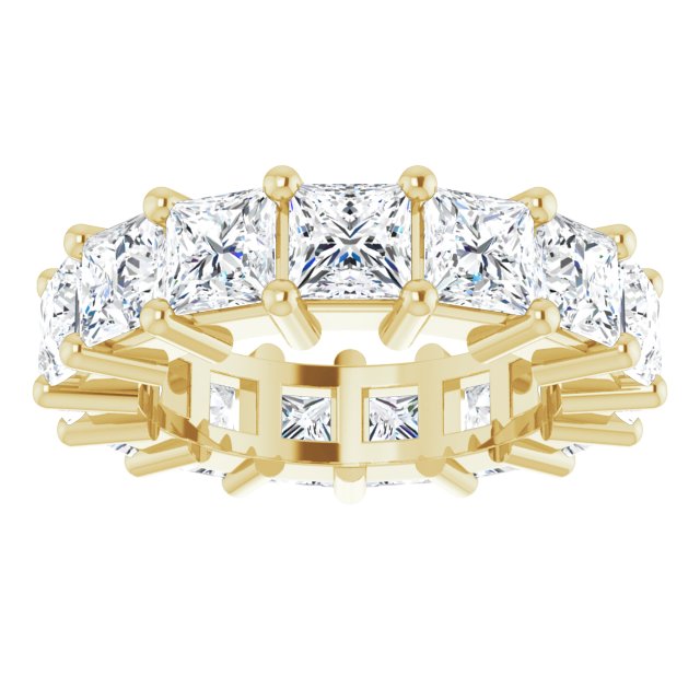 10K Gold Square Lab-Grown Diamond Shared-Prong Eternity Band – 4x4 mm Stones - Yellow Gold - view 3