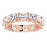 10K Gold Round Lab-Grown Diamond Shared-Prong Eternity Band – 3.8 mm Stones - Rose Gold - view 3