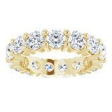 10K Gold Round Natural Diamond Shared-Prong Eternity Band – 3.8 mm Stones - Yellow Gold - view 3
