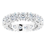 10K Gold Round Lab-Grown Diamond Shared-Prong Eternity Band – 3.8 mm Stones - White Gold - view 3