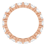 10K Gold Round Lab-Grown Diamond Shared-Prong Eternity Band – 3 mm Stones - Rose Gold - view 2