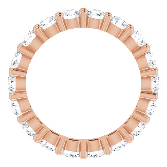 10K Gold Round Lab-Grown Diamond Shared-Prong Eternity Band – 3 mm Stones - Rose Gold - view 2