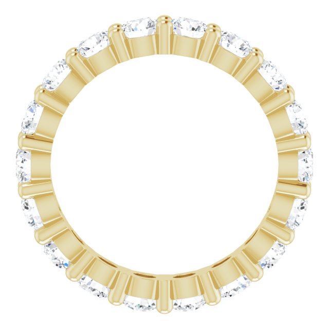 10K Gold Round Lab-Grown Diamond Shared-Prong Eternity Band – 3 mm Stones - Yellow Gold - view 2
