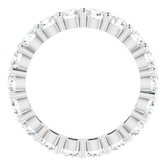 10K Gold Round Natural Diamond Shared-Prong Eternity Band – 3 mm Stones - White Gold - view 2