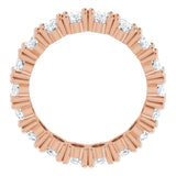 10K Gold Oval Lab-Grown Diamond Shared-Prong Eternity Band – 5x3 mm Stones - Rose Gold - view 2