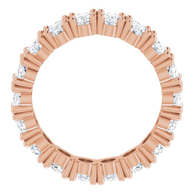 10K Gold Oval Lab-Grown Diamond Shared-Prong Eternity Band – 5x3 mm Stones - Rose Gold - view 2