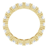 10K Gold Oval Lab-Grown Diamond Shared-Prong Eternity Band – 5x3 mm Stones - Yellow Gold - view 2