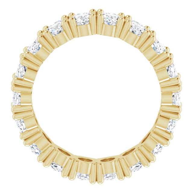 10K Gold Oval Lab-Grown Diamond Shared-Prong Eternity Band – 5x3 mm Stones - Yellow Gold - view 2