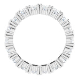 10K Gold Oval Lab-Grown Diamond Shared-Prong Eternity Band – 5x3 mm Stones - White Gold - view 2