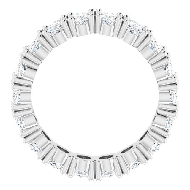 10K Gold Oval Lab-Grown Diamond Shared-Prong Eternity Band – 5x3 mm Stones - White Gold - view 2