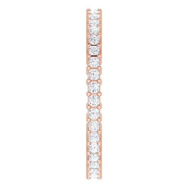 10K Gold Square Natural Diamond Shared-Prong Eternity Band – 1.25x1.25 mm Stones - Rose Gold - view 4