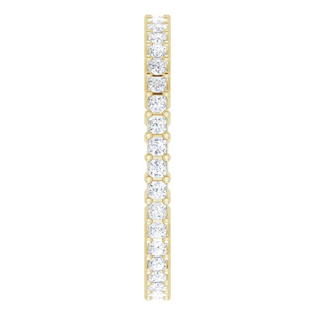 10K Gold Square Lab-Grown Diamond Shared-Prong Eternity Band – 1.25x1.25 mm Stones - Yellow Gold - view 4