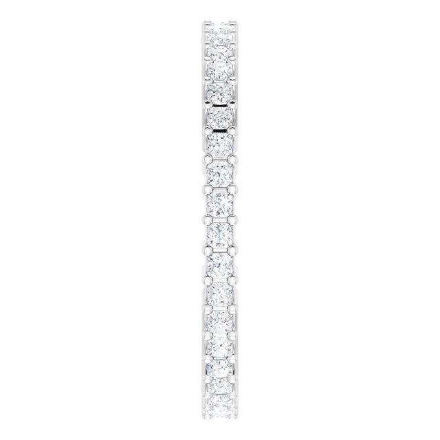 10K Gold Square Lab-Grown Diamond Shared-Prong Eternity Band – 1.25x1.25 mm Stones - White Gold - view 4