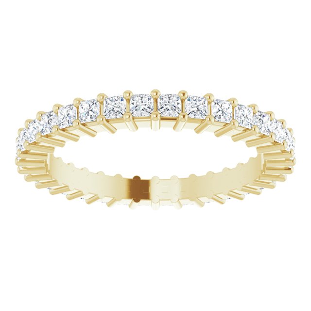 10K Gold Square Lab-Grown Diamond Shared-Prong Eternity Band – 1.5x1.5 mm Stones - Yellow Gold - view 3