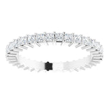 10K Gold Square Natural Diamond Shared-Prong Eternity Band – 1.5x1.5 mm Stones - White Gold - view 3