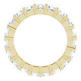 14K Gold Asscher Lab-Grown Diamond Shared-Prong Eternity Band – 3x3 mm Stones - Yellow Gold - view 2