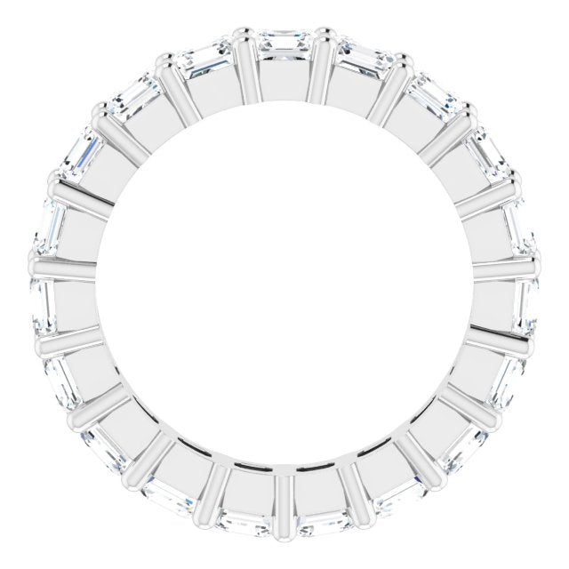 Platinum Asscher Lab-Grown Diamond Shared-Prong Eternity Band – 3x3 mm Stones - view 2