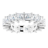 10K Gold Square Natural Diamond Shared-Prong Eternity Band – 3.25x3.25 mm Stones - White Gold - view 3