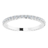 10K Gold Round Natural Diamond Shared-Prong Eternity Band – 1.3 mm Stones - White Gold - view 3