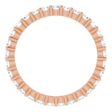 10K Gold Round Lab-Grown Diamond Shared-Prong Eternity Band – 1.75 mm Stones - Rose Gold - view 2