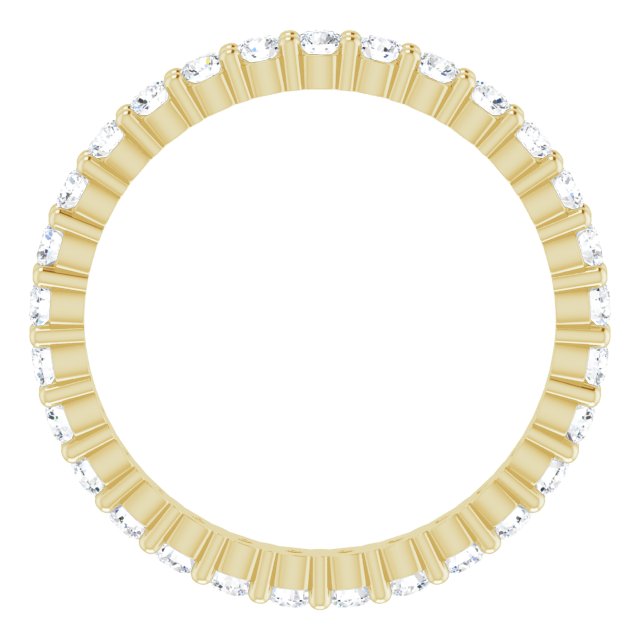 10K Gold Round Lab-Grown Diamond Shared-Prong Eternity Band – 1.75 mm Stones - Yellow Gold - view 2