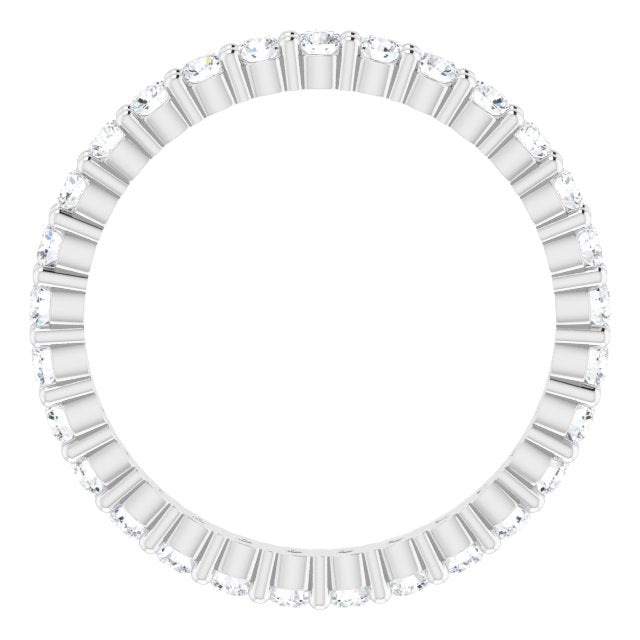 10K Gold Round Natural Diamond Shared-Prong Eternity Band – 1.75 mm Stones - White Gold - view 2