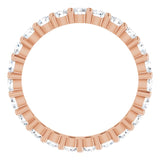10K Gold Round Lab-Grown Diamond Shared-Prong Eternity Band – 2.25 mm Stones - Rose Gold - view 2