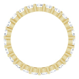 10K Gold Round Natural Diamond Shared-Prong Eternity Band – 2.25 mm Stones - Yellow Gold - view 2