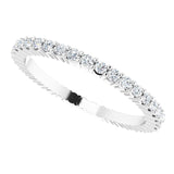 10K Gold Round Lab-Grown Diamond Shared-Prong Eternity Band – 1.3 mm Stones - White Gold - view 5